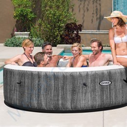 INTEX PureSPA Greywood Deluxe jacuzzi 6 személyes kerek 216 x 71 cm szürke / fehér #28442