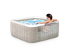 INTEX PureSpa Chevron Deluxe jakuzzi 6 személyes szögletes 196 x196 x 71cm bézs / fehér #28472