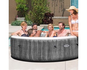 INTEX PureSPA Greywood Deluxe jacuzzi 6 személyes kerek 216 x 71 cm szürke / fehér #28442